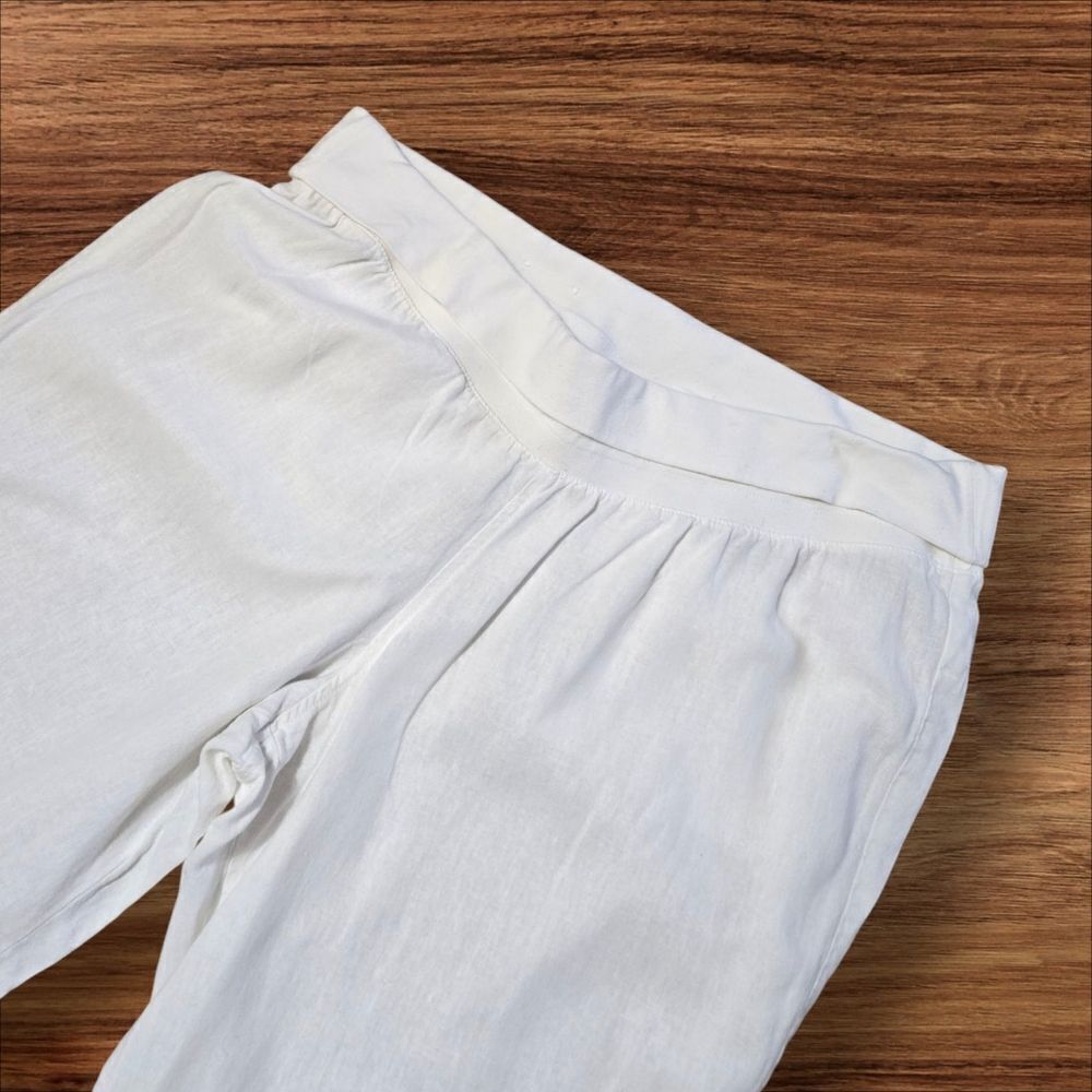 Old Navy Y2K White Linen Blend Foldover Lounge Pants - Picture 2 of 6